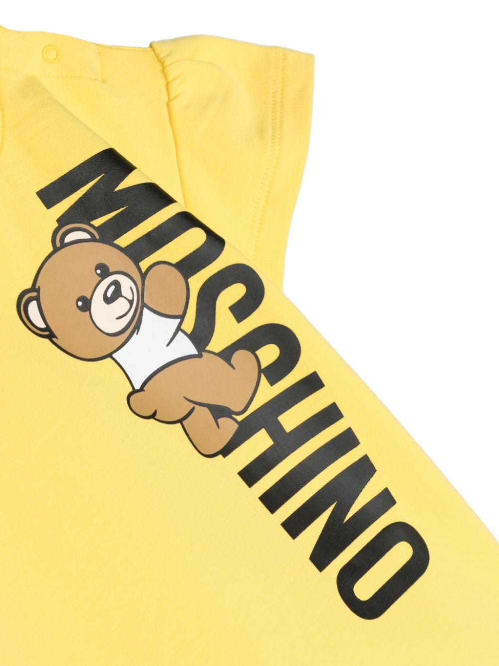 Shop Moschino Teddy Bear-motif Cotton T-shirt In Yellow