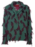 La DoubleJ Milano feather-embellished jacket - Green