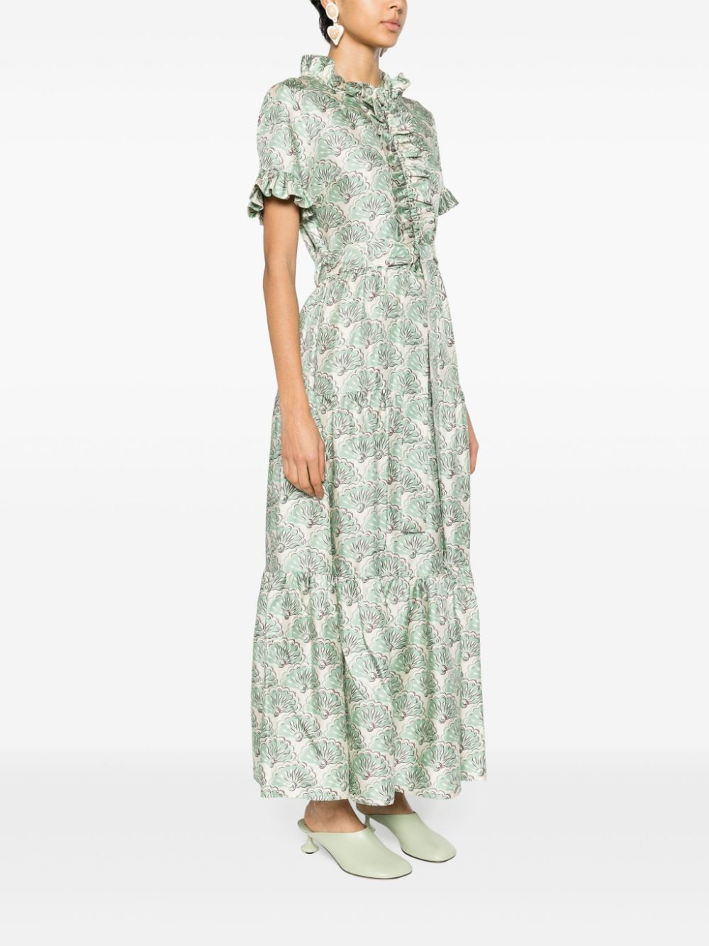 La DoubleJ Maxi-jurk met print Groen