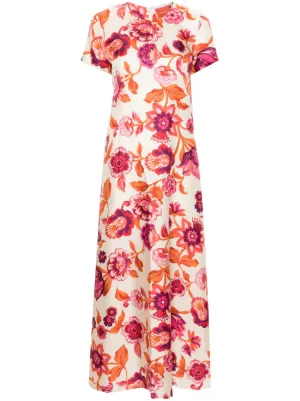 chinese dress ladies Rhode Women's Karima Linen Puff Sleeve Midi Dress Lago Vine (US, Numeric,  2, Regular, Regular, Multi) at Amazon Women's Clothing store