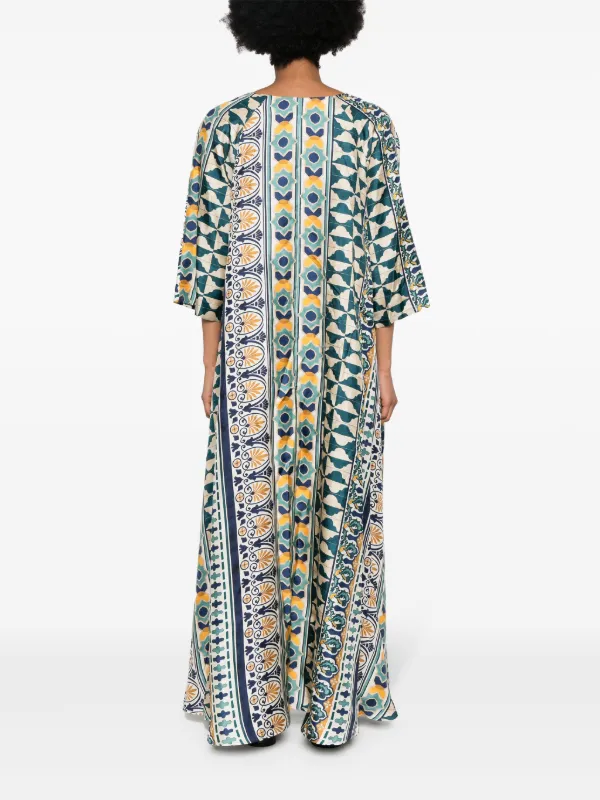 silk muumuu dresses La DoubleJ Muumuu Kaftan Dress | Yellow