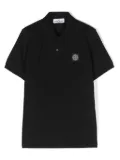 Stone Island Junior Compass-motif cotton polo shirt - Black