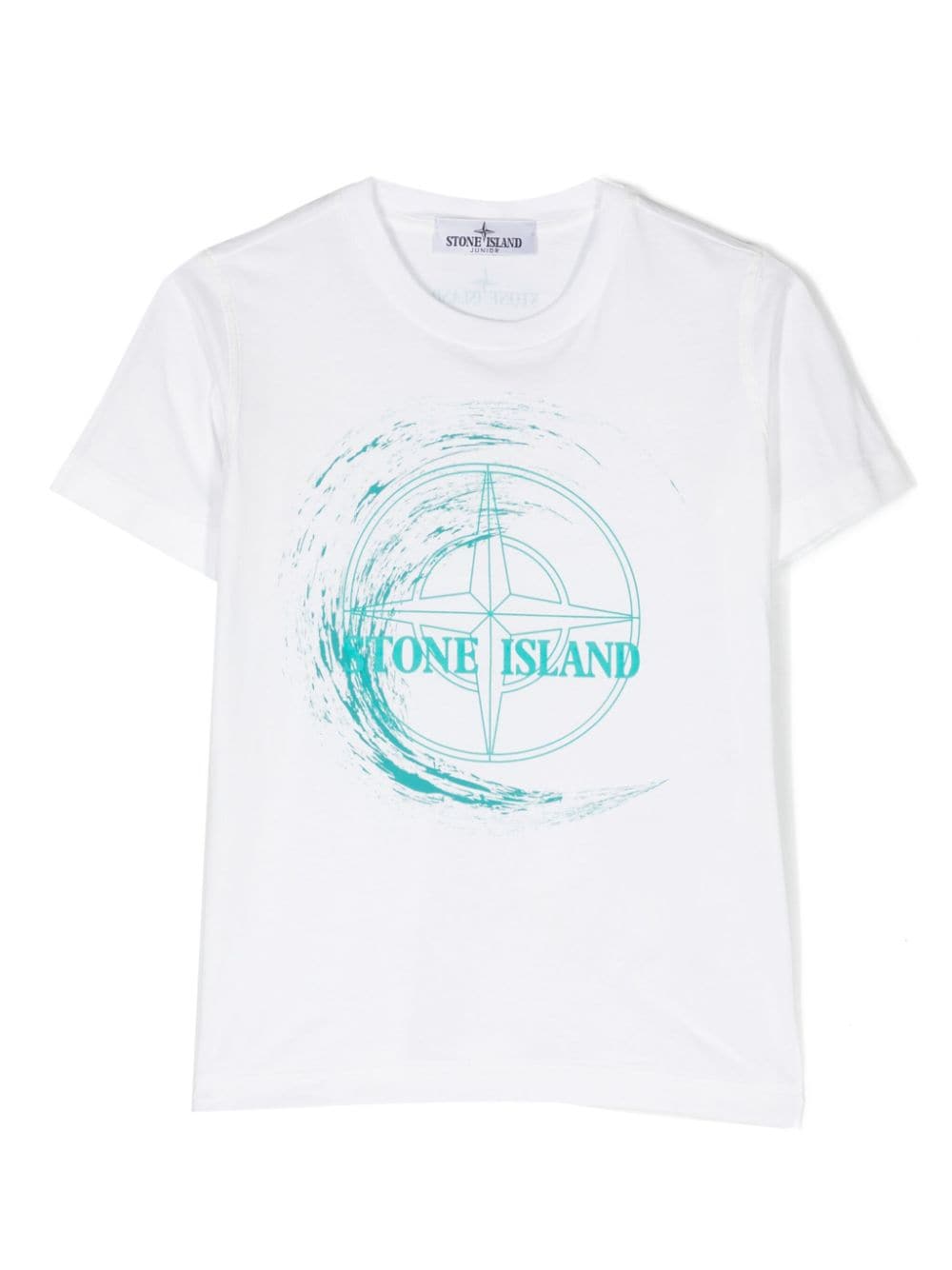 Stone Island Junior Compass-print cotton T-shirt - Bianco