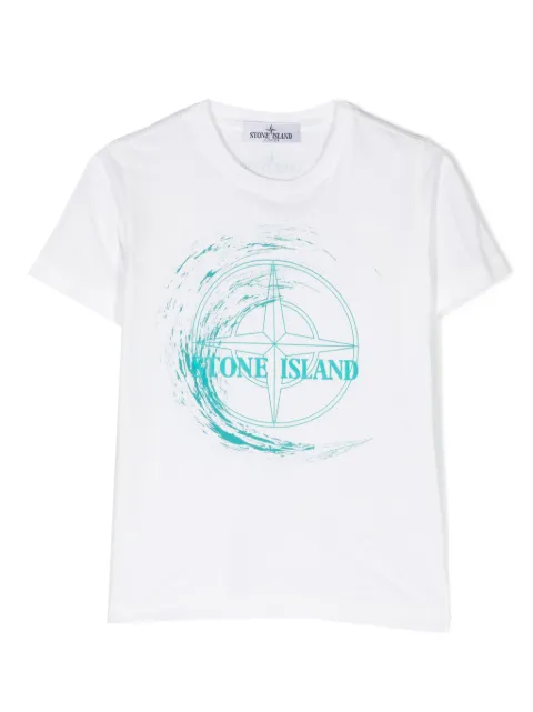 Stone Island Junior Compass-print cotton T-shirt