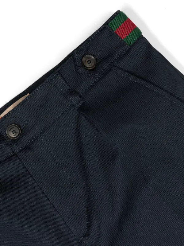 Gucci Kids ウェブストライプ ストレートパンツ | ブルー | FARFETCH JP
