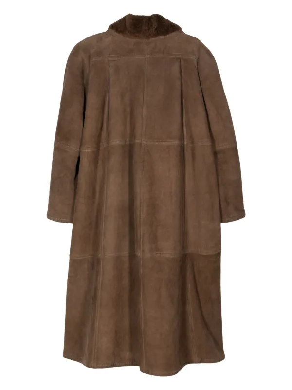 ヴァレンティノ　ビンテージカシミアコート Valentino Garavani Pre-Owned 1980s シアリング コート | ブラウン