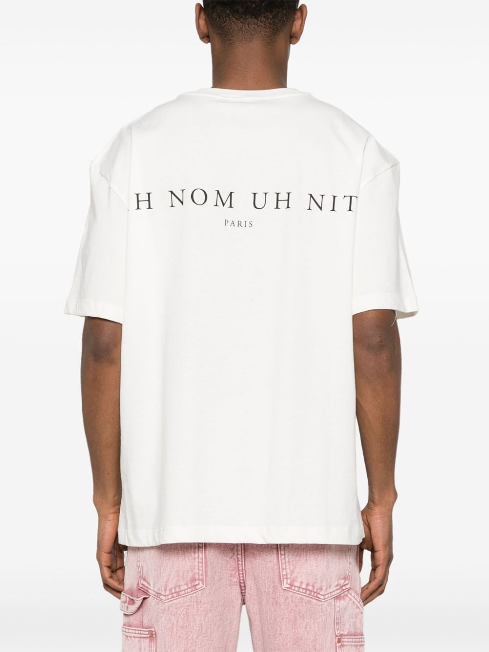 Shop Ih Nom Uh Nit Face-print Cotton T-shirt In White