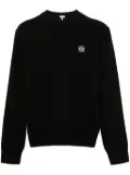 LOEWE logo-embroidered wool jumper - Black