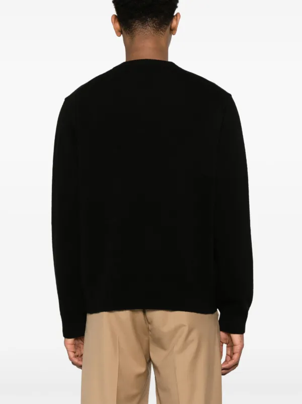 LOEWE logo-embroidered Wool Jumper | Black | FARFETCH