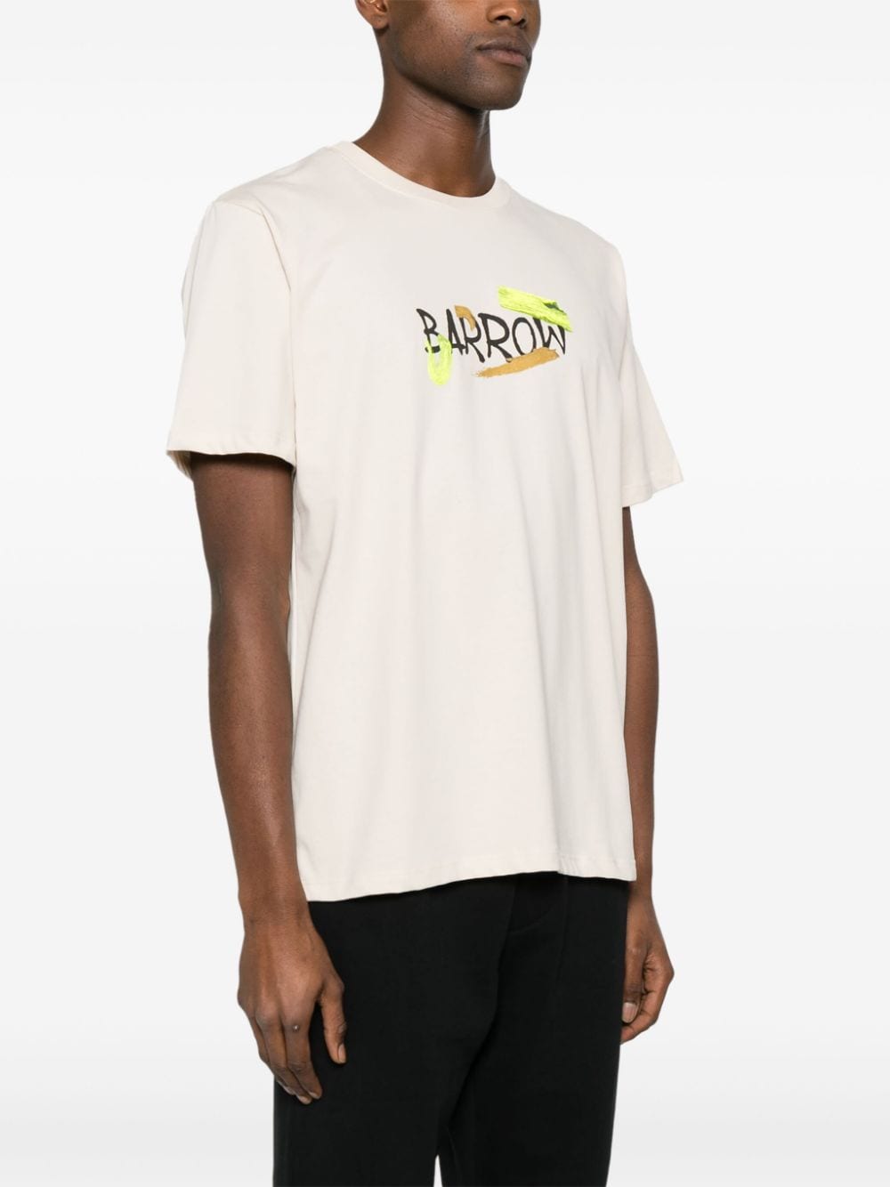 BARROW Katoenen T-shirt met logoprint Beige