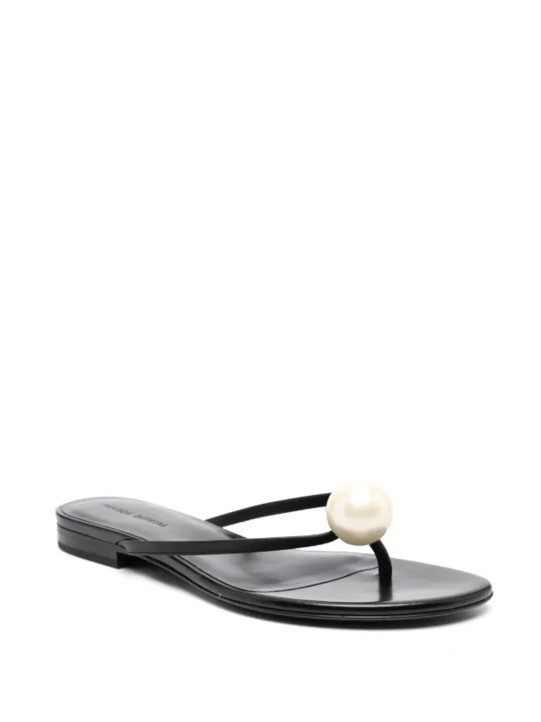 サンダル・ミュール MAGDA BUTRYM Women Sandals 521523 Black Double ivory flower heel sandals in black satin