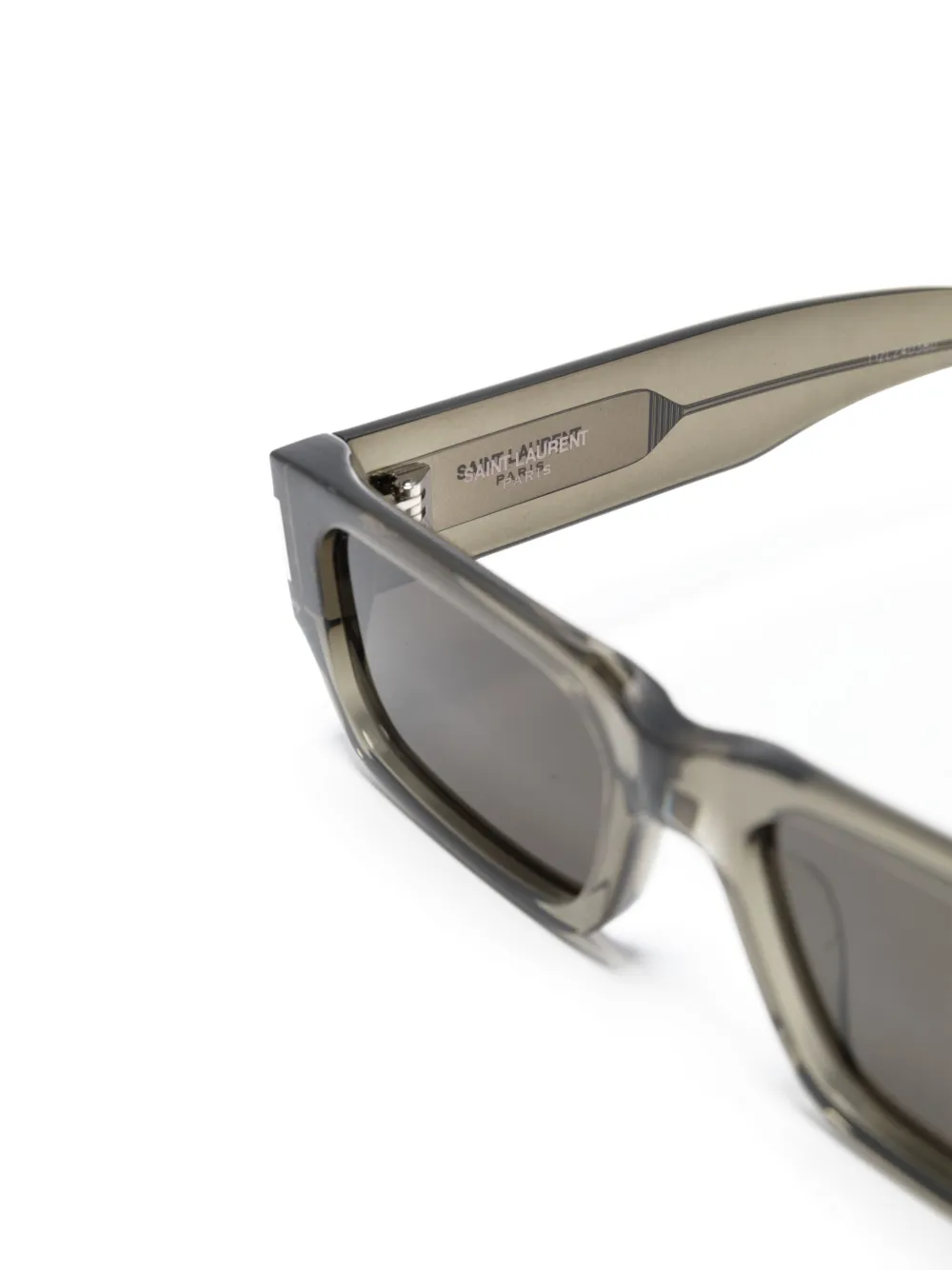 Saint Laurent Eyewear Zonnebril met rechthoekig montuur Grijs
