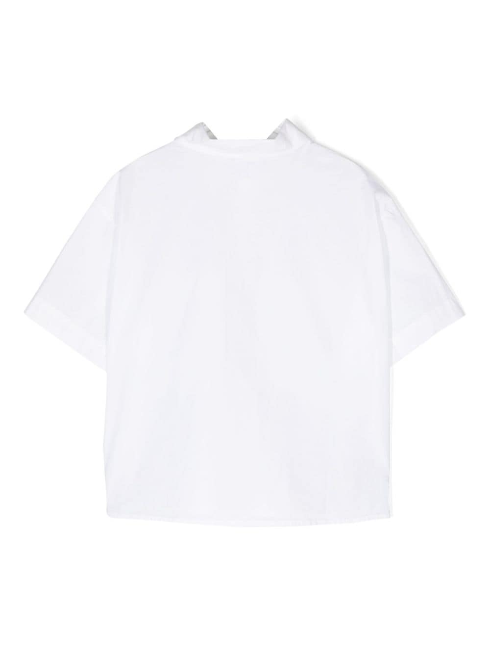 Shop Aspesi Logo-tag Poplin Shirt In 白色