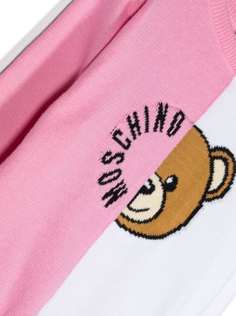 Shop Moschino Teddy Bear Colour-block Jumper In Rosa