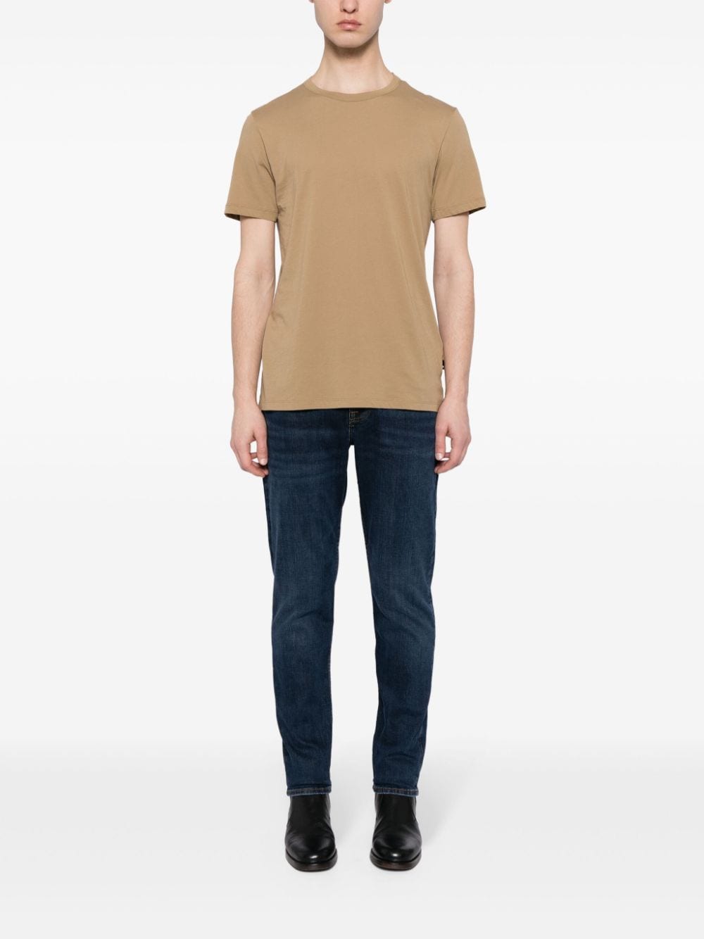 Shop 7 For All Mankind Cotton Crew-neck T-shirt In Brown