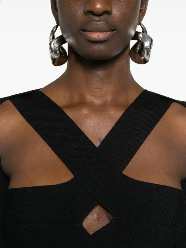 【関税込み】Dion Lee ブラック ハーネス 長袖トップス Dion Lee Harness Midi Dress | Black | FARFETCH