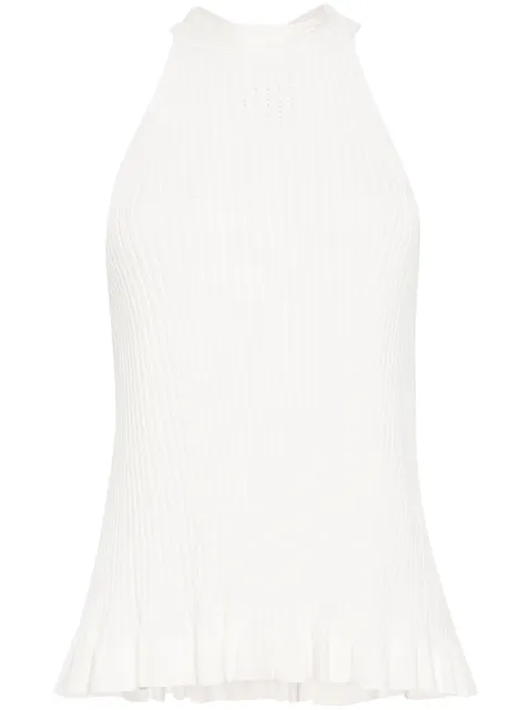 Semicouture halterneck ribbed-knit top