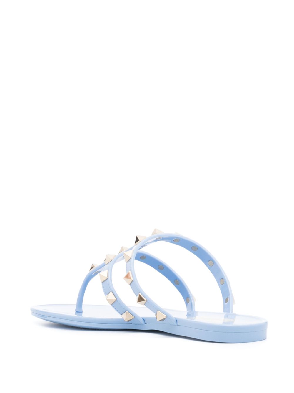 Shop Valentino Rockstud Flip-flops In Blue