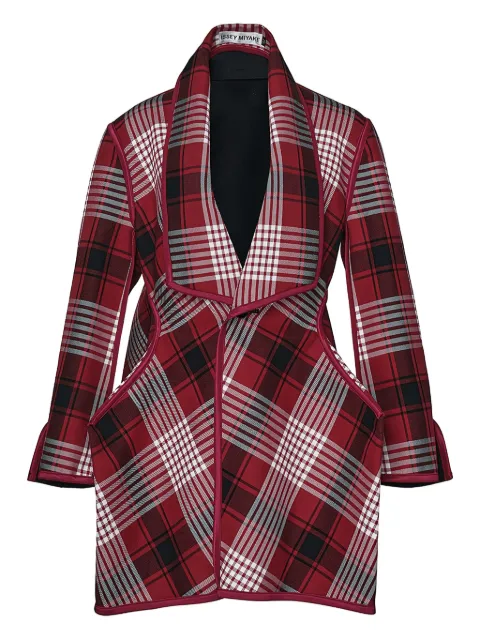Issey Miyake chamarra con cuadros estampados