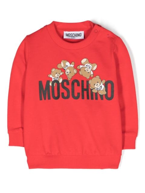 Moschino Kids logo-appliqué cotton sweatshirt