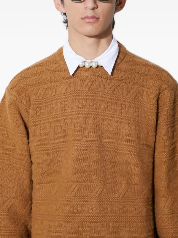 ADER ERRORケーブルニットセーター Ader Error ケーブルニット セーター | ブラウン | FARFETCH JP
