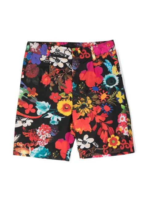 Moschino Kids floral-motif cotton shorts