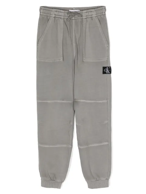 Calvin Klein Kids logo tag ribbed-detailed jogging trousers