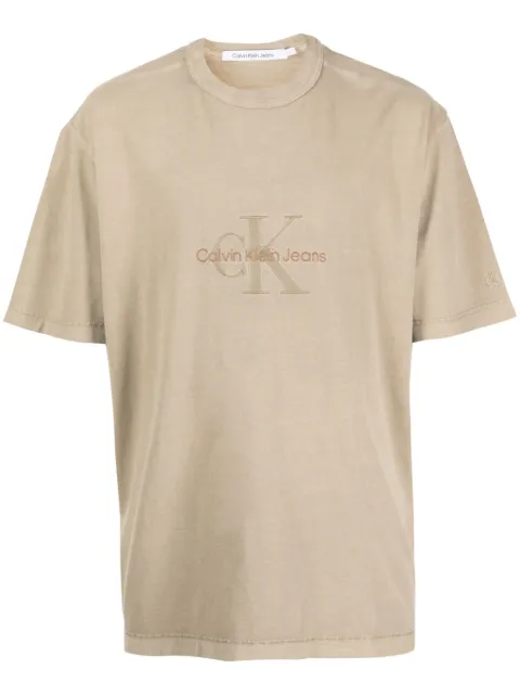 Calvin Klein logo-embroidered cotton T-shirt