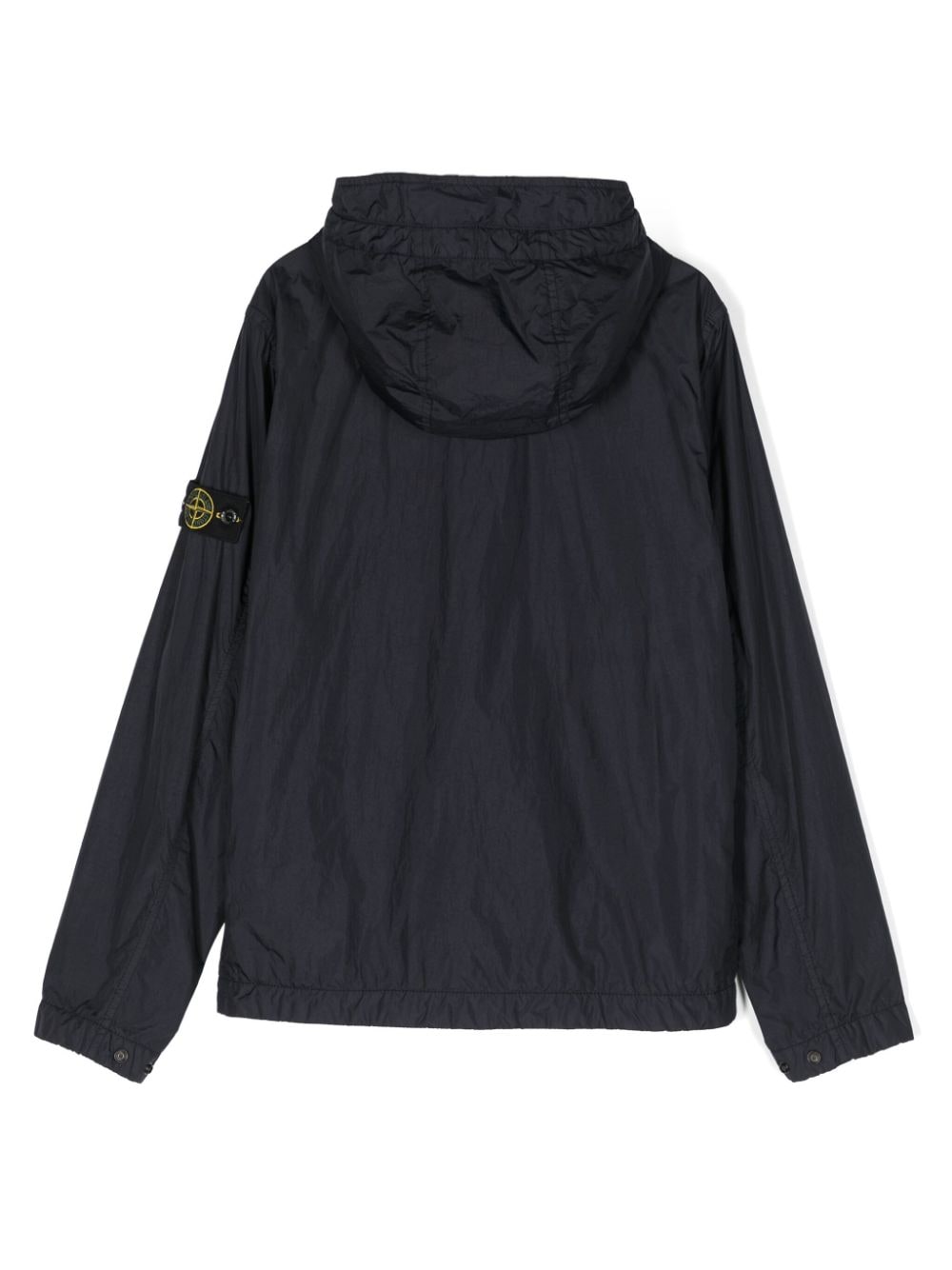 Shop Stone Island Junior Compass-badge Hooded Jacket In Blue