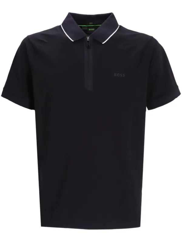 BOSS Philix Cotton Polo Shirt Black FARFETCH CA