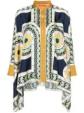 La DoubleJ Foulard geometric-print silk shirt - Blue