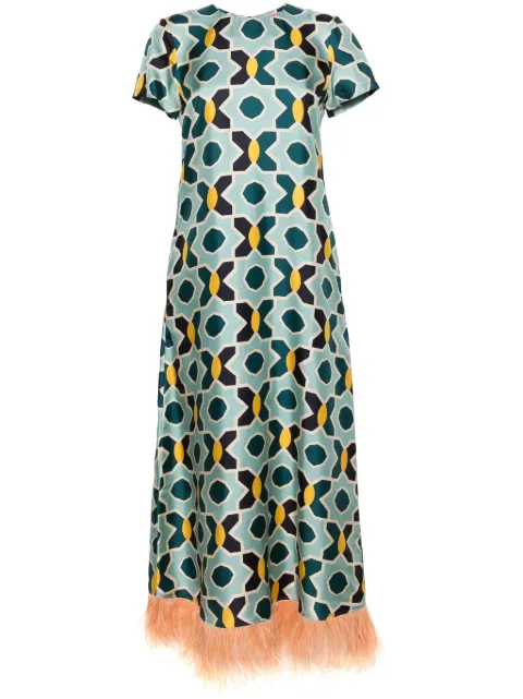 La DoubleJ vestido de swing con estampado geométrico