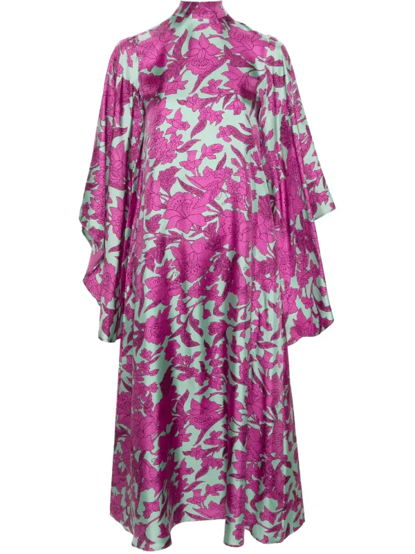 La DoubleJ Magnifico Floral-print Maxi Dress in Purple