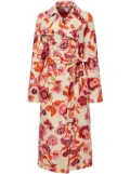 La DoubleJ floral-print cotton trench coat - Neutrals