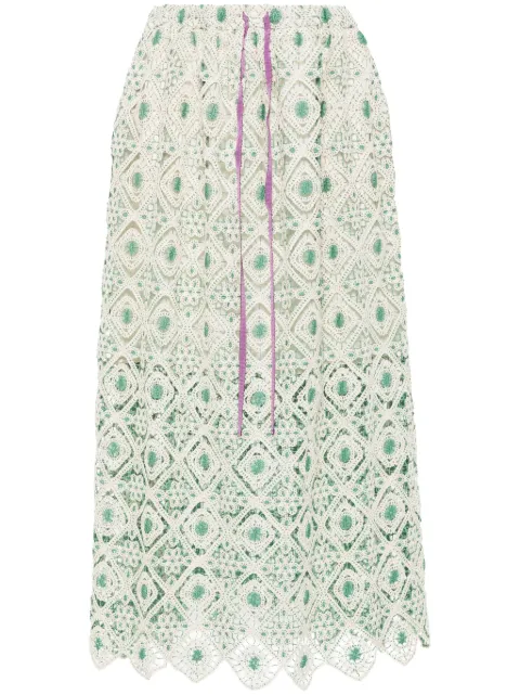 La DoubleJ macramé midi skirt