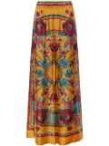 La DoubleJ graphic-print silk palazzo pants - Yellow