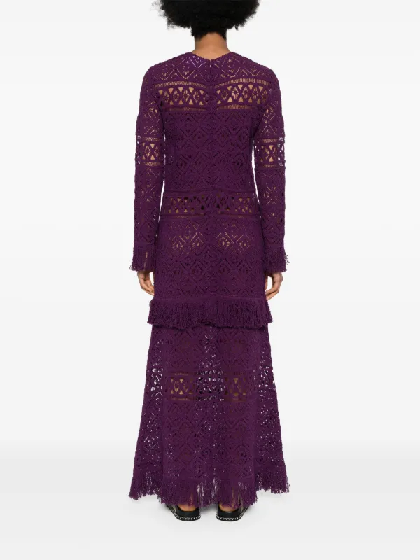 open lace back dress Blossoming Beauty Pleated Maxi Dress