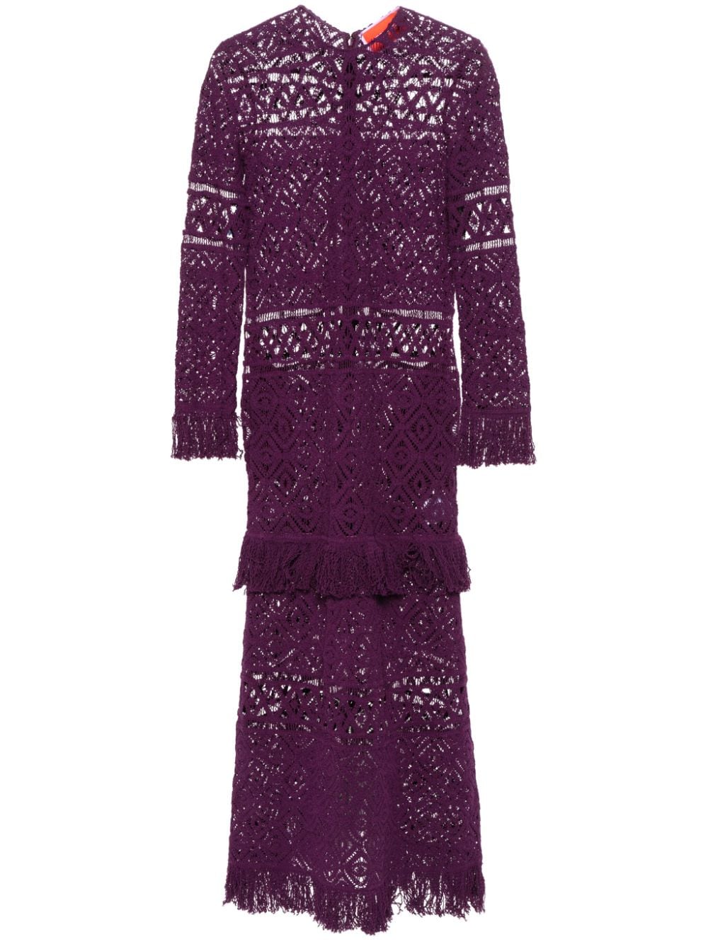 Shop La Doublej Lacey Swing Macramé Dress In Purple
