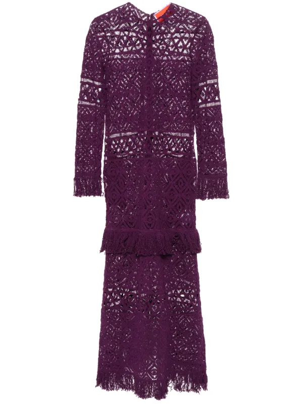 La Doublej Women's Lacey Swing Dress - Purple - Size L - Plaza Macrame' Purple