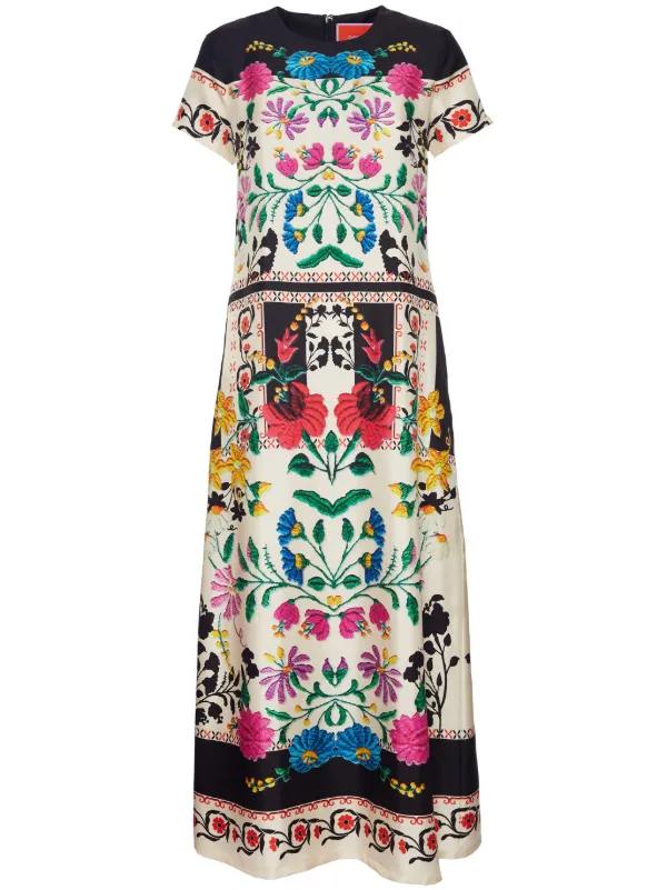 La DoubleJ Swing floral-print Maxi Dress | Blue | FARFETCH