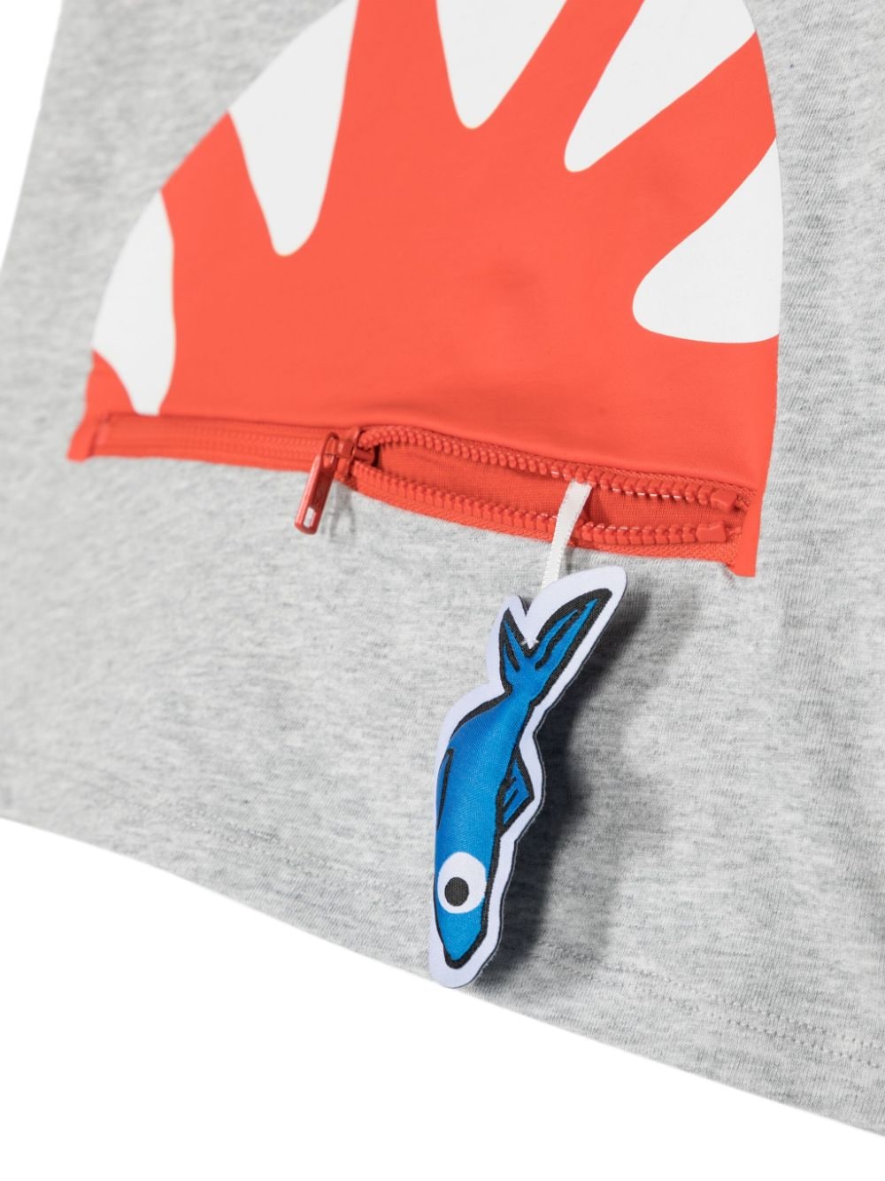 Shop Stella Mccartney Shark-print Panelled T-shirt In Grey