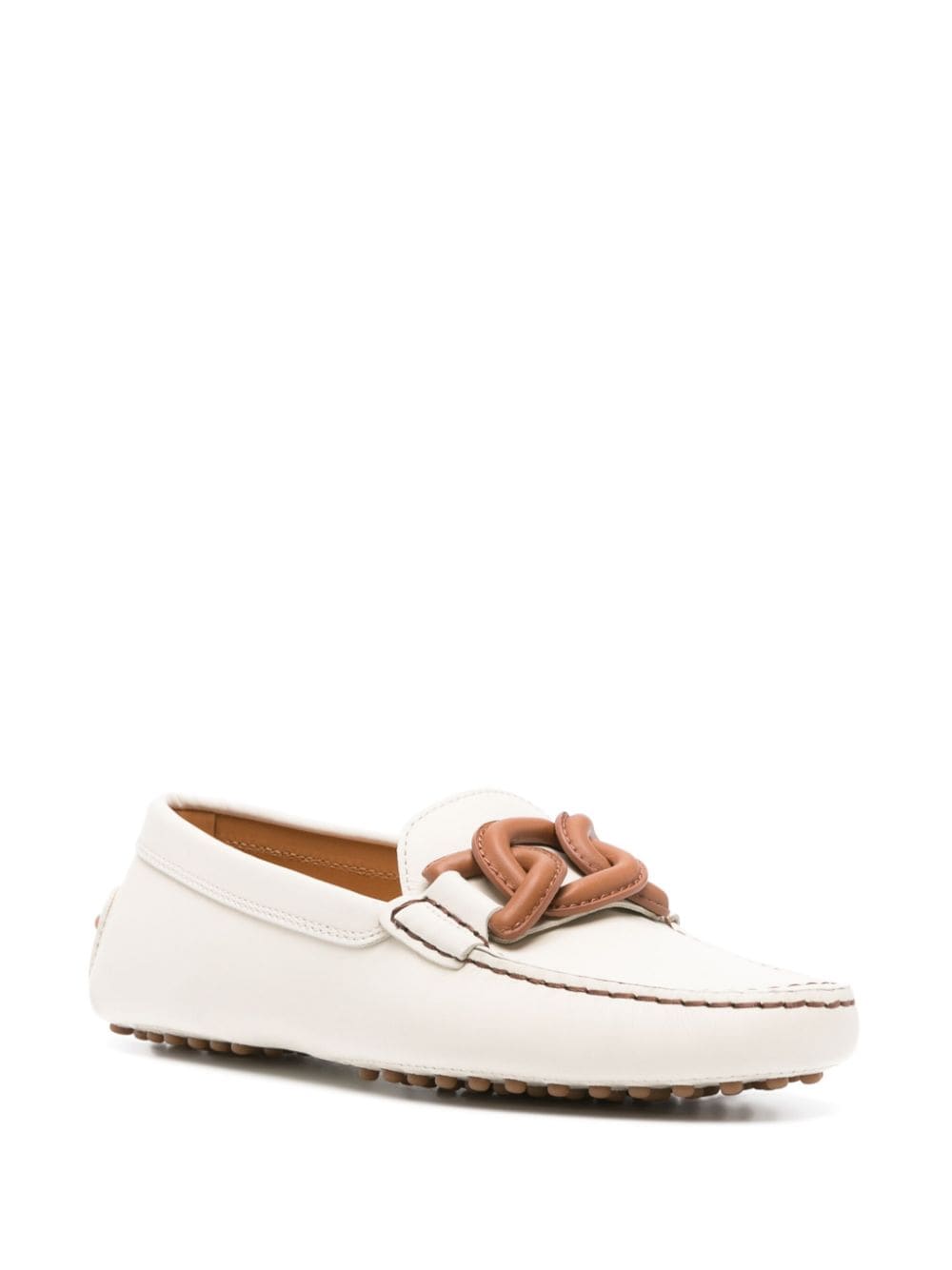 Shop Tod's Kate Gommino Driving Loafers In Neutrals