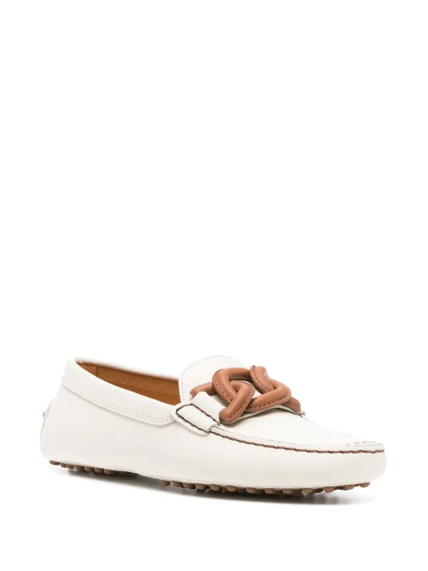 【TOD'S】 KATE GOMMINO LOAFERS Woman WHITE Kate Gommino Driving Shoes in Leather