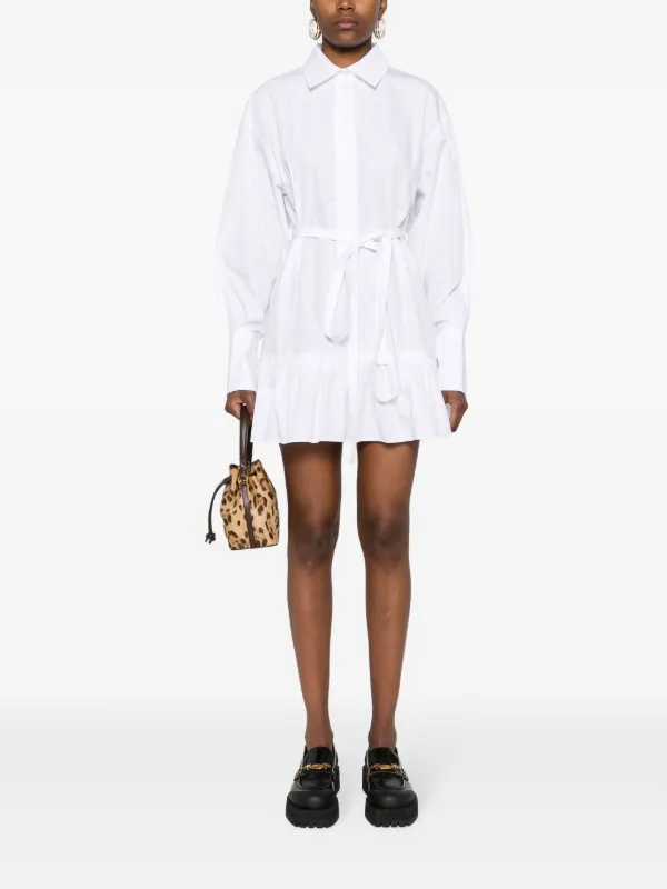 PATOU*デザインが魅力*コットン ラッフル ミニシャツドレス Patou | サステナブルコットン ラッフル ミニシャツドレス