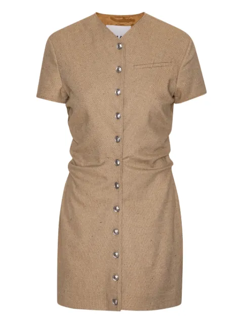 REMAIN button-front ruched dress