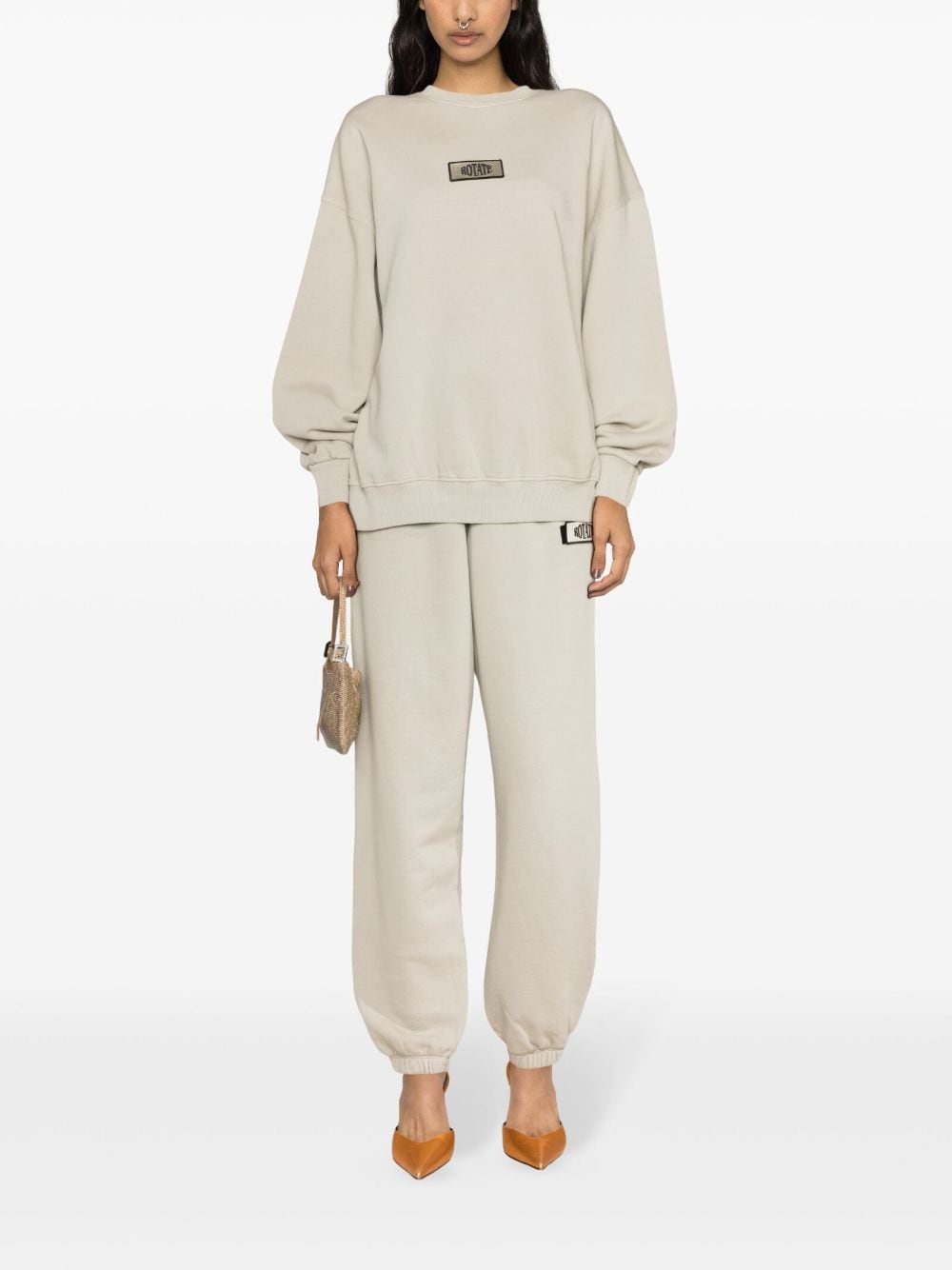 Shop Rotate Birger Christensen Enzyme Logo-patch Track Pants In Grey