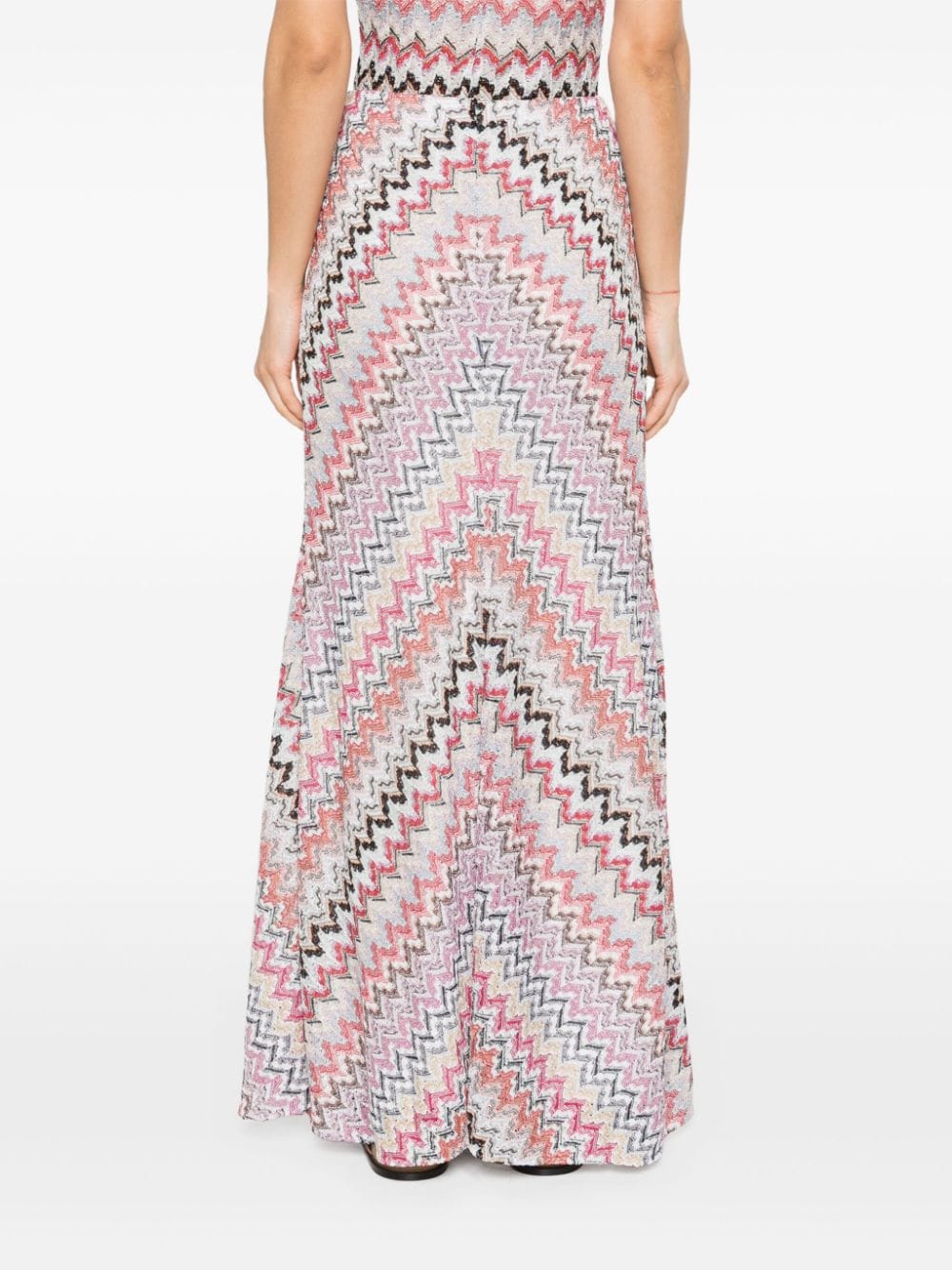 Shop Missoni Zigzag-woven Long-length Skirt In Rosa