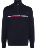 Tommy Hilfiger embroidered-logo knitted jumper - Blue