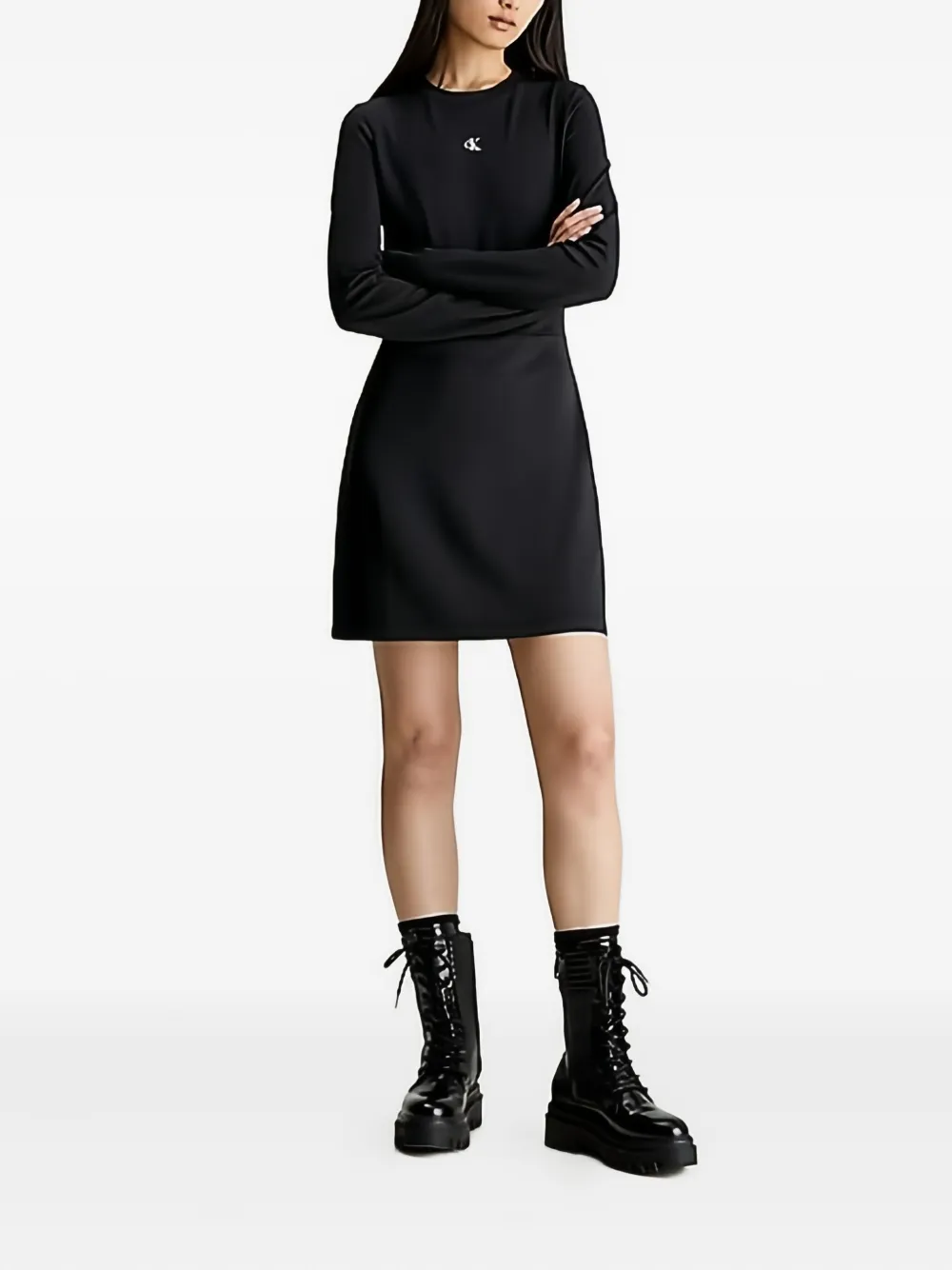 Calvin Klein Jeans Mini-jurk met lange mouwen - Zwart