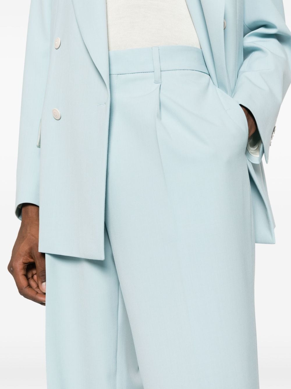 Shop Lardini Wide-leg Tailored Trousers In Blau